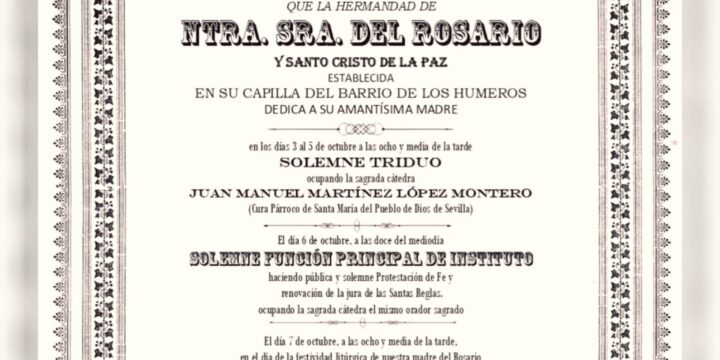 Cultos en honor a la Santísima Virgen del Rosario